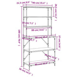 6-tier baker's rack brown oak 90x40x180 cm