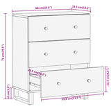 Brauner und schwarzer Beistellschrank 60x33,5x75 cm aus Mangoholz