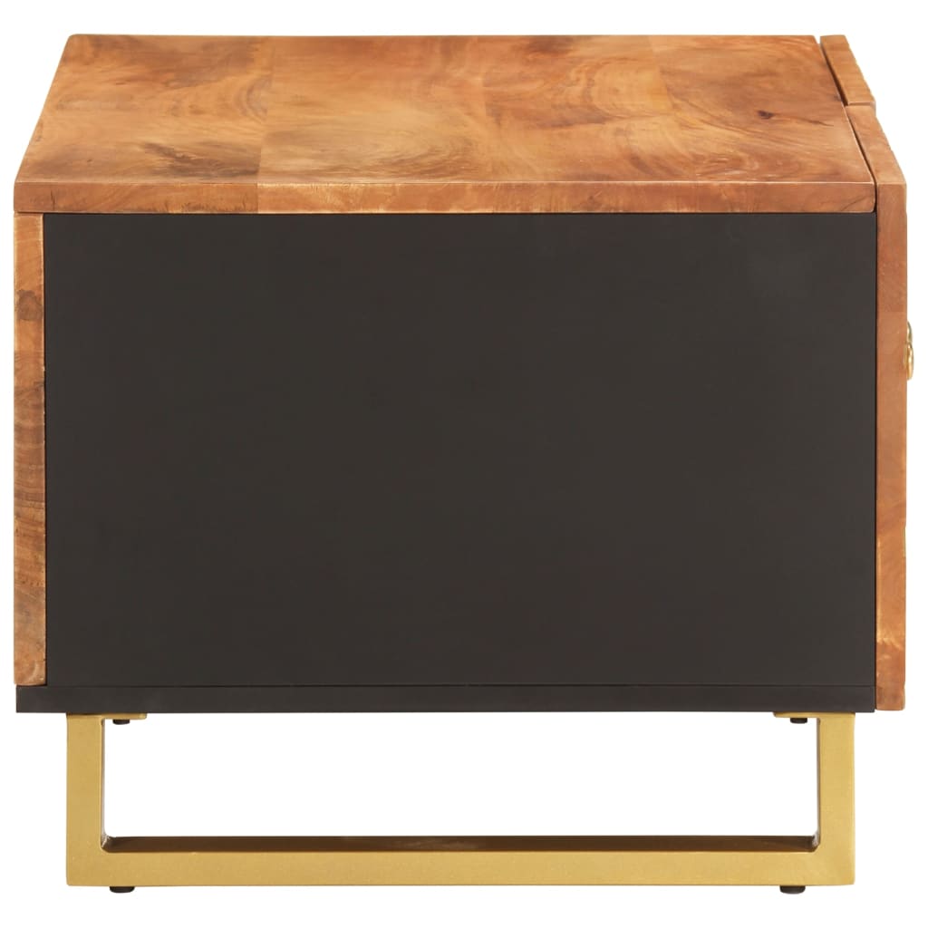 Table basse marron et noir 80x50x40 cm bois de massif manguier