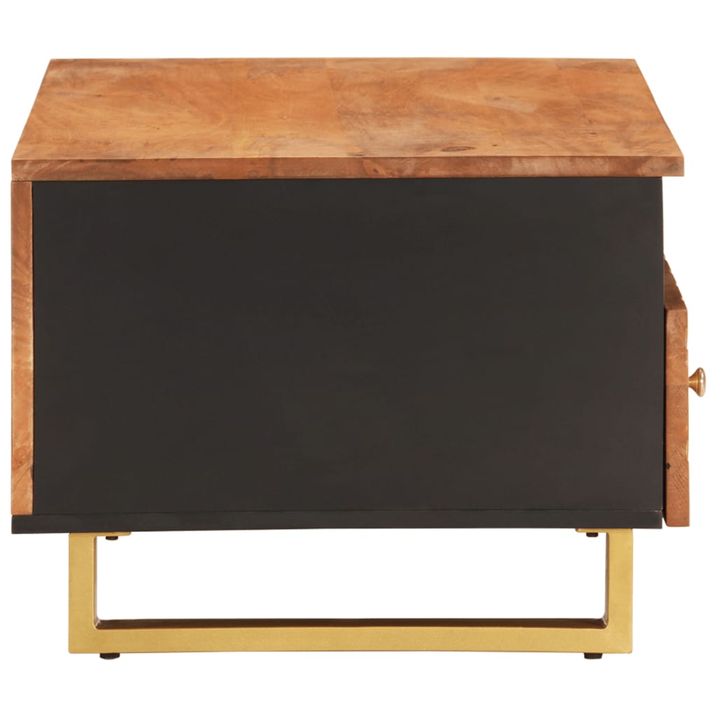 Table basse marron et noir 80x54x40 cm bois de massif manguier