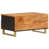 Table basse marron et noir 80x54x40 cm bois de massif manguier