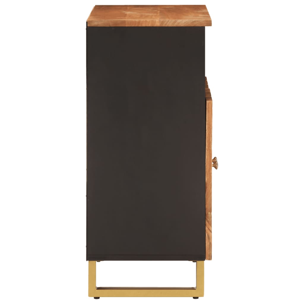 Armoire latérale marron et noir 60x33,5x75 cm bois de manguier