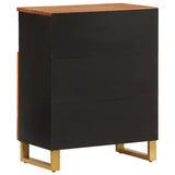 Armoire latérale marron et noir 60x33,5x75 cm bois de manguier