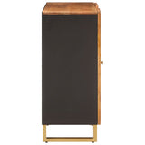 Armoire latérale marron et noir 90x33,5x75 cm bois de manguier