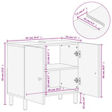 Armoire lavabo de salle de bain noir bois massif de manguier