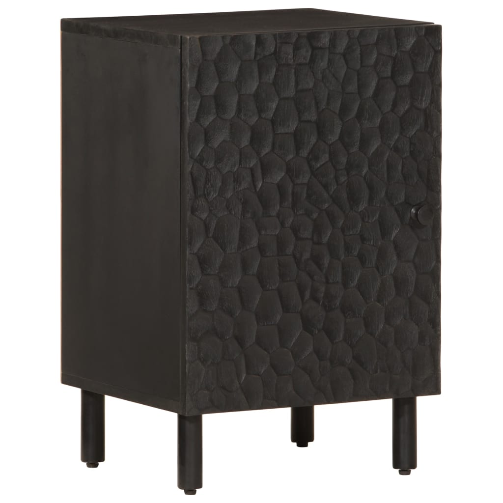 Armoire de salle de bain noir 38x33x58 cm bois massif manguier