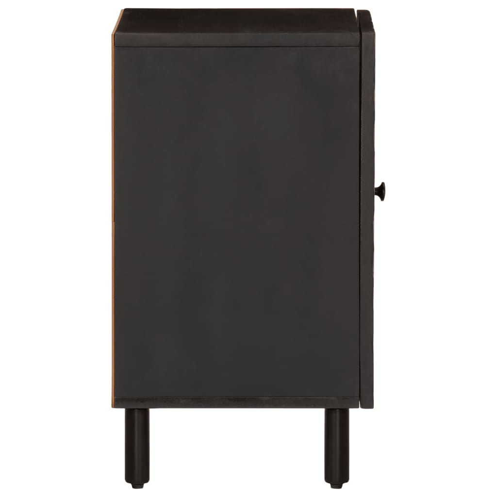 Armoire de salle de bain noir 38x33x58 cm bois massif manguier