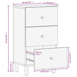 Schwarzer Beistellschrank 40x33x75 cm aus massivem Mangoholz