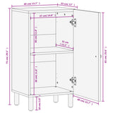 Schwarzer Beistellschrank 40x33x75 cm aus massivem Mangoholz