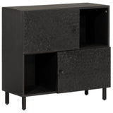 Black side cabinet 80x33x75 cm solid mango wood