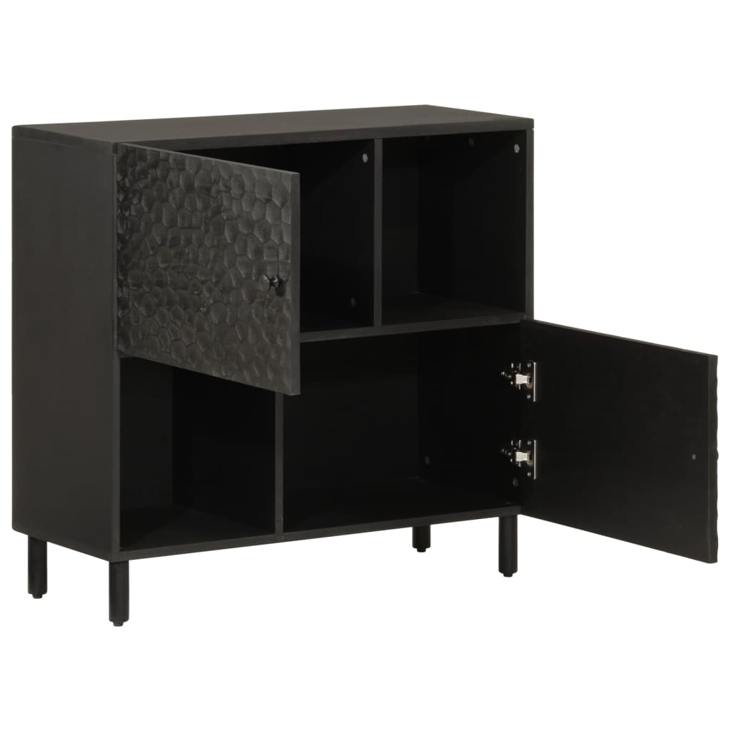 Black side cabinet 80x33x75 cm solid mango wood