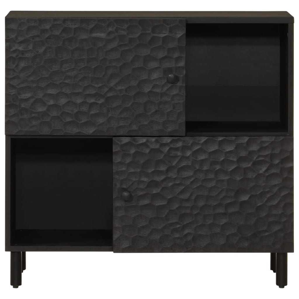 Black side cabinet 80x33x75 cm solid mango wood