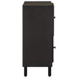 Black side cabinet 80x33x75 cm solid mango wood