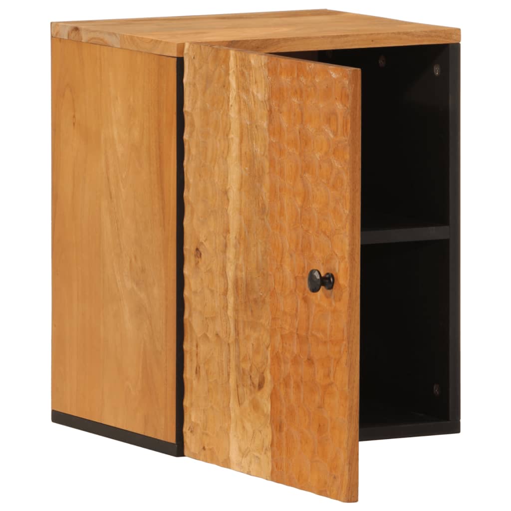 Armoire de salle de bain murale 38x33x48cm bois massif d'acacia