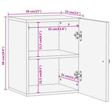 Armoire de salle de bain murale 38x33x48cm bois massif d'acacia