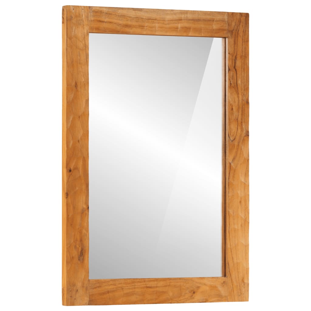 Miroir salle de bain 50x70x2,5 cm bois massif d'acacia et verre