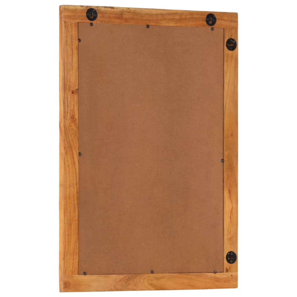 Miroir salle de bain 50x70x2,5 cm bois massif d'acacia et verre