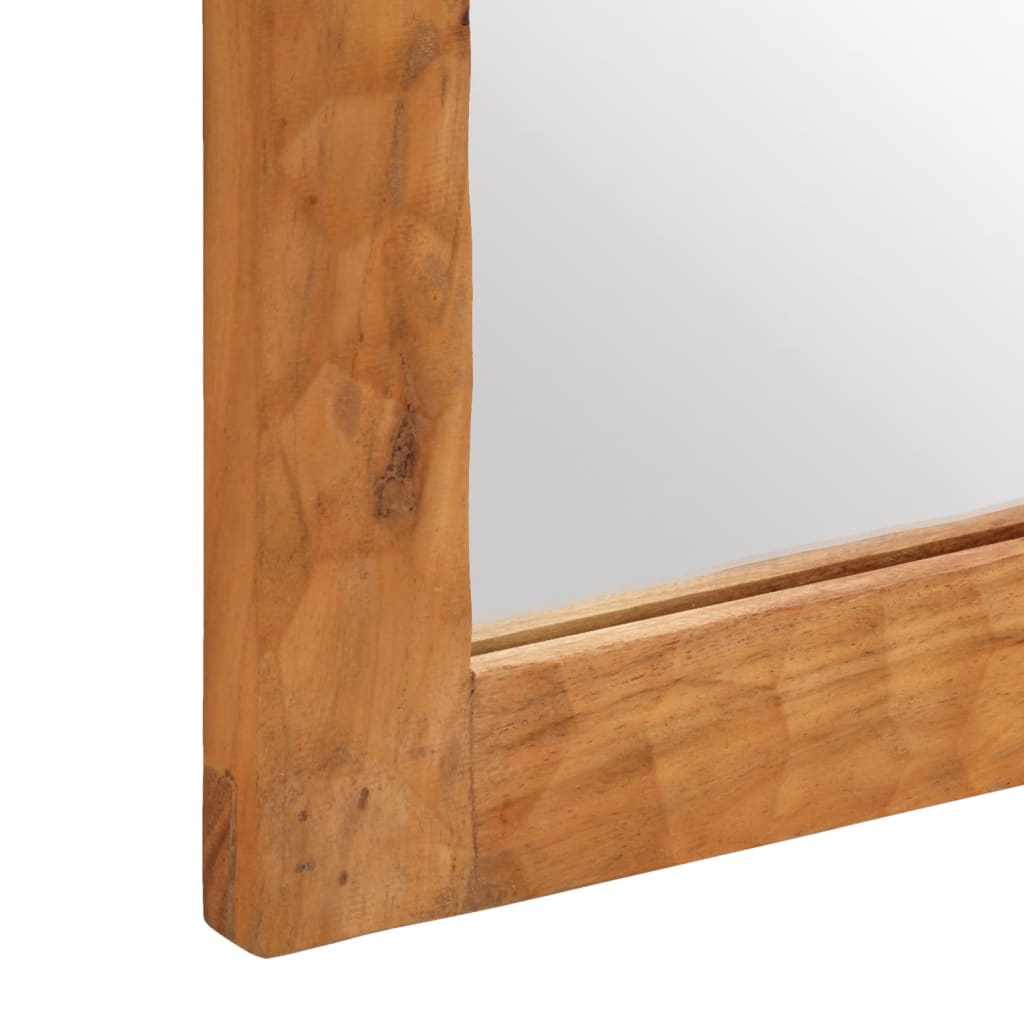 Miroir salle de bain 50x70x2,5 cm bois massif d'acacia et verre