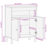 Side cabinet 60x33x75 cm solid mango wood