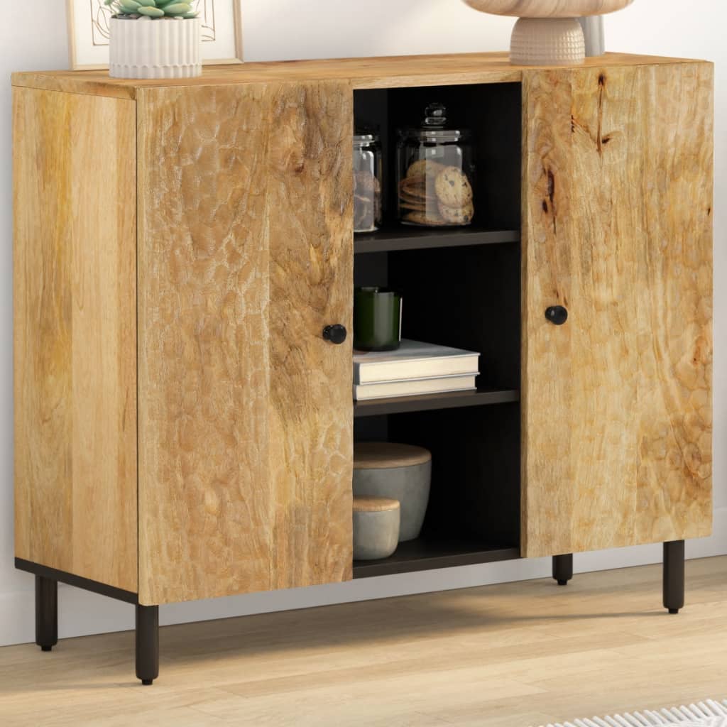 Beistellschrank 90x33x75 cm aus massivem Mangoholz