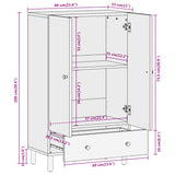 Buffet 60x33x100 cm bois de manguier massif