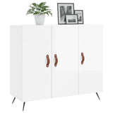 White high gloss sideboard 90x34x80 cm engineered wood