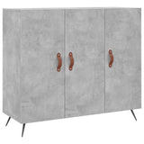 Concrete gray sideboard 90x34x80 cm engineered wood