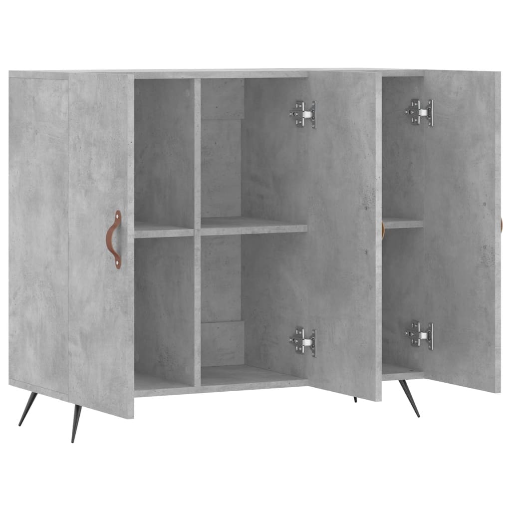 Concrete gray sideboard 90x34x80 cm engineered wood