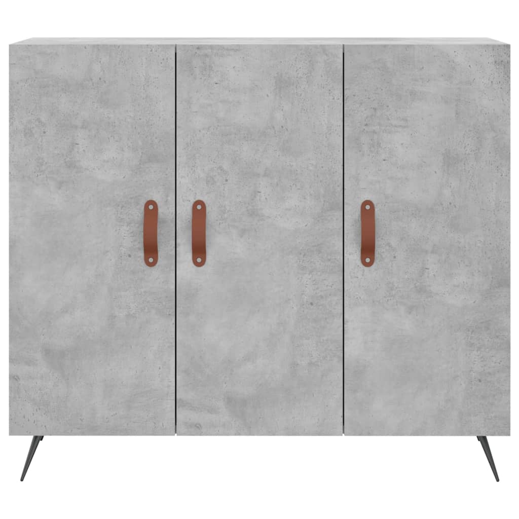 Concrete gray sideboard 90x34x80 cm engineered wood