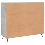 Concrete gray sideboard 90x34x80 cm engineered wood