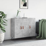 Concrete gray sideboard 90x34x80 cm engineered wood