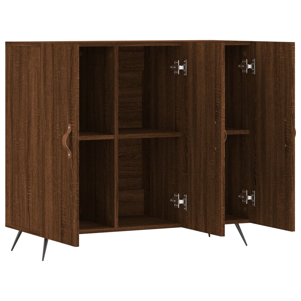 Brown oak sideboard 90x34x80 cm engineered wood