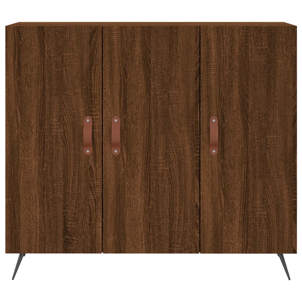 Brown oak sideboard 90x34x80 cm engineered wood