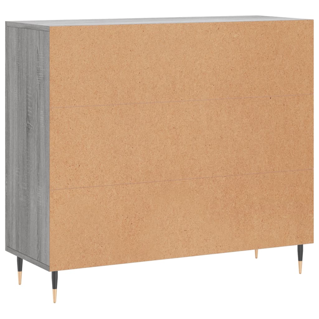 Sonoma graues Sideboard 90x34x80 cm, Holzwerkstoff