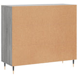 Sonoma graues Sideboard 90x34x80 cm, Holzwerkstoff