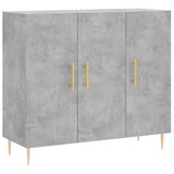 Concrete gray sideboard 90x34x80 cm engineered wood