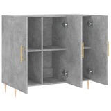 Concrete gray sideboard 90x34x80 cm engineered wood