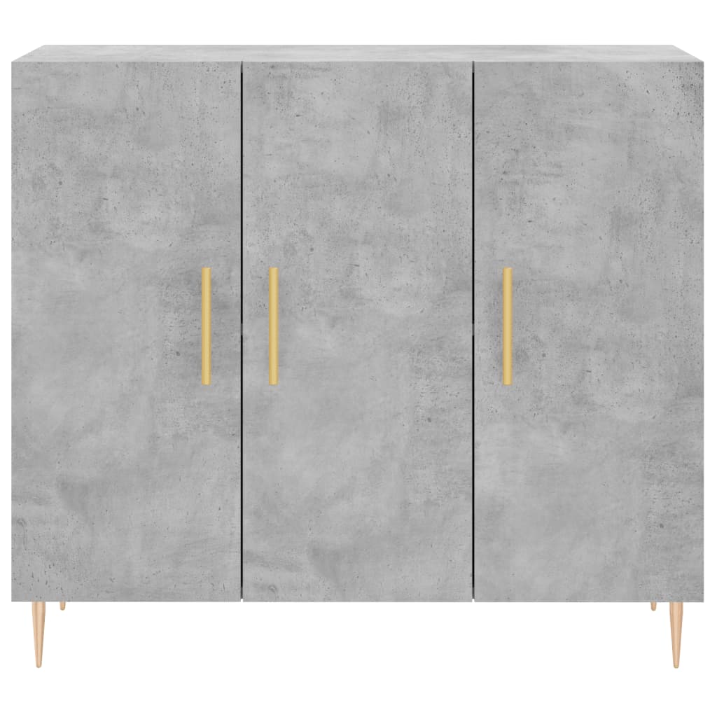 Concrete gray sideboard 90x34x80 cm engineered wood