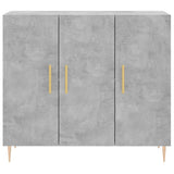 Concrete gray sideboard 90x34x80 cm engineered wood