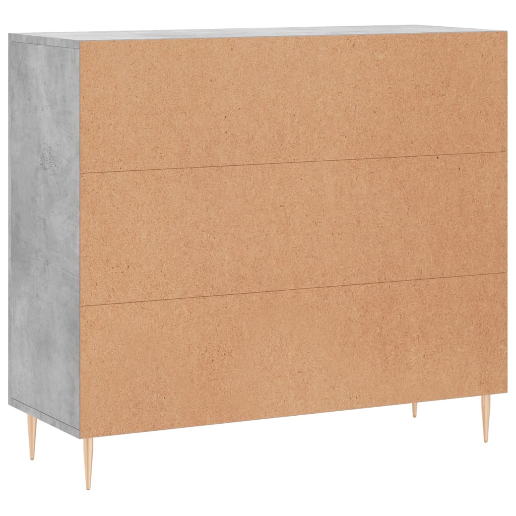 Concrete gray sideboard 90x34x80 cm engineered wood