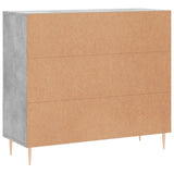 Concrete gray sideboard 90x34x80 cm engineered wood