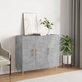 Concrete gray sideboard 90x34x80 cm engineered wood