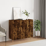 Smoked oak sideboard 90x34x80 cm engineered wood