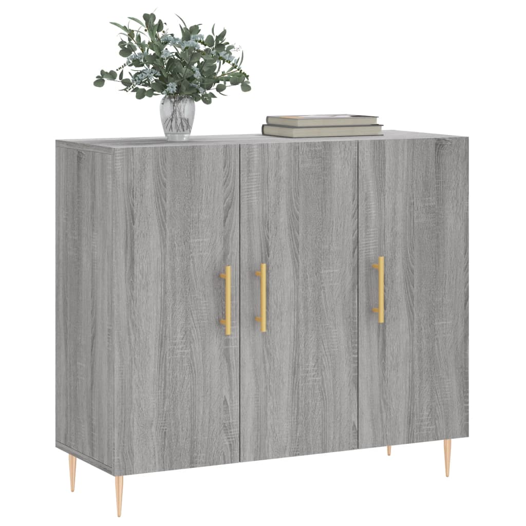 Buffet sonoma gris 90x34x80 cm bois d'ingénierie