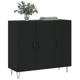 Schwarzes Sideboard 90x34x80 cm aus Holzwerkstoff