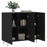 Schwarzes Sideboard 90x34x80 cm aus Holzwerkstoff