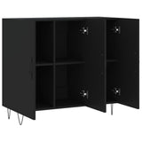 Schwarzes Sideboard 90x34x80 cm aus Holzwerkstoff