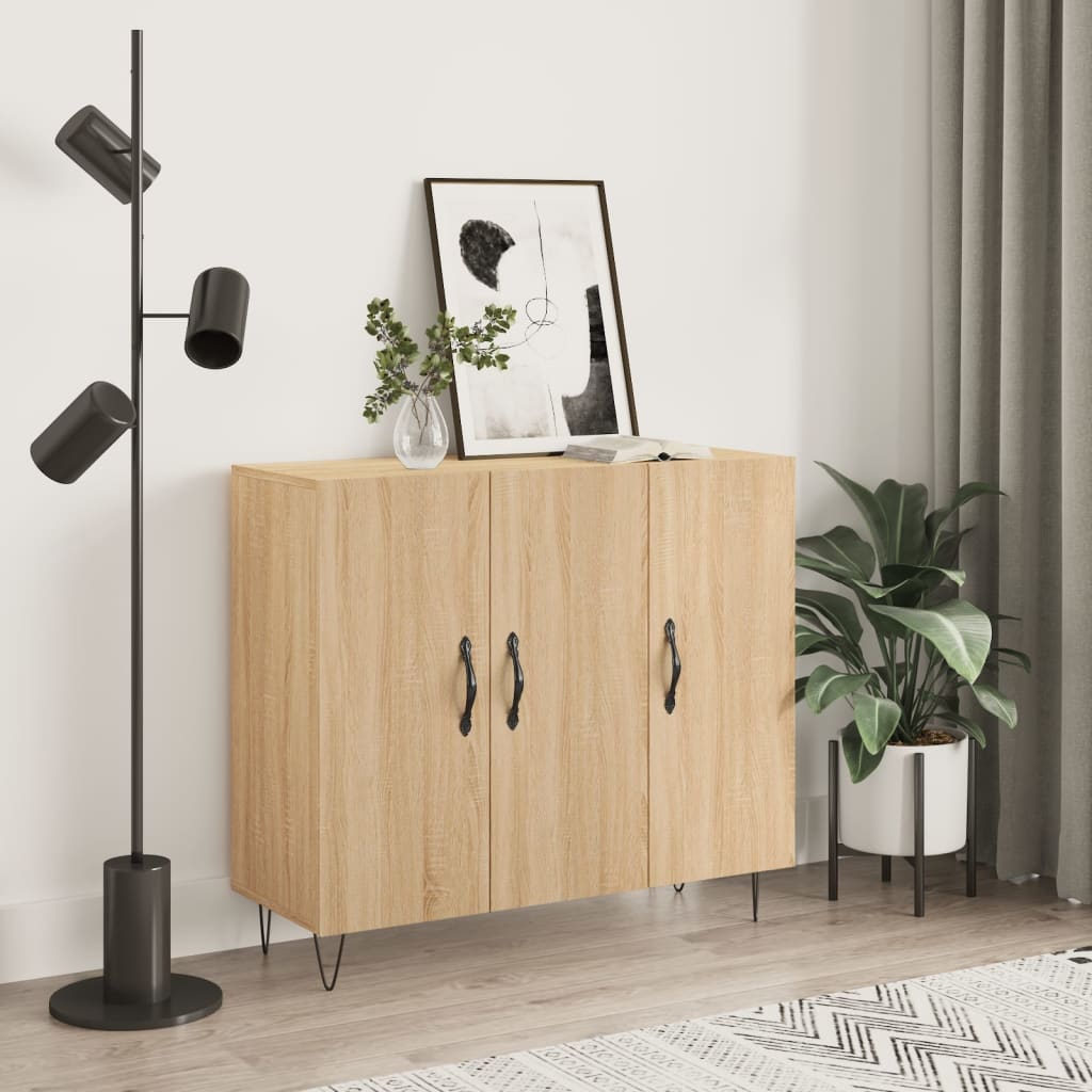 Sonoma oak sideboard 90x34x80 cm engineered wood