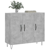 Concrete gray sideboard 90x34x80 cm engineered wood