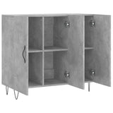 Concrete gray sideboard 90x34x80 cm engineered wood